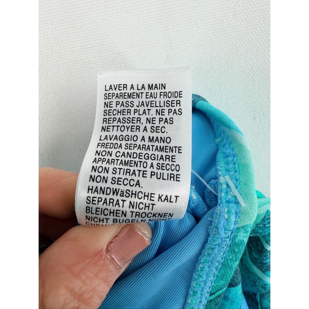 Next Aqua Leaf Print Tankini Top 34B/C Underwire NWT - Picture 7 of 10